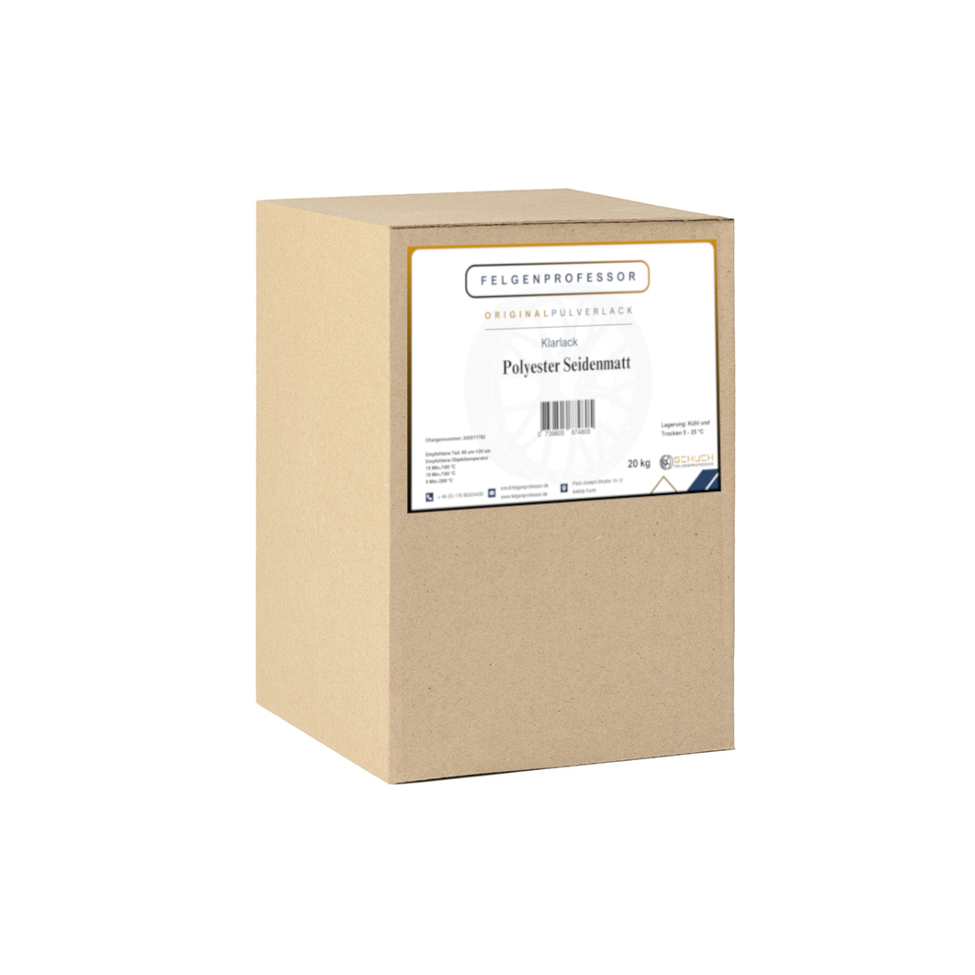 OEM Polyester Klarpulver Felgenpulver Pulverlack Seidenmatt 20 KG