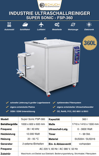 Ultraschallreiniger Super Sonic FSP-360 Datenblatt